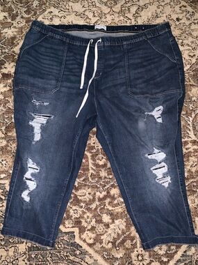 EUC! Lane Bryant Super Stretch Mid-Rise Boyfriend Jogger Capri size 34/36